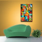 "Sweet November" original geometric textured palette knife painting by Sally Trace