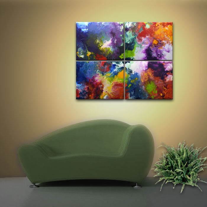 Mastering the Mix, original acrylic multi canvas painting, sold