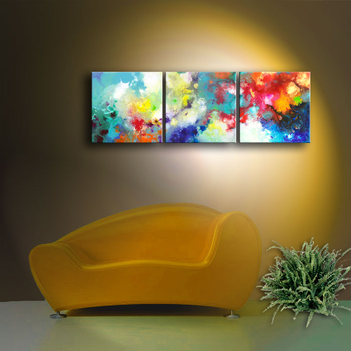 Holding the High Watch, modern contemporary triptych abstract print set by Sally Trace