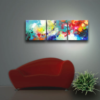 Holding the High Watch, modern contemporary triptych abstract print set by Sally Trace
