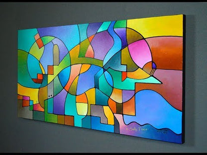 "Equilibrium" Original Abstract Geometric Painting Commission