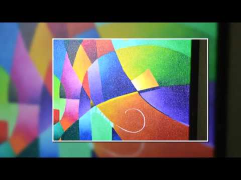 Reveur, Hard-Edge Abstraction Original Colorful Geometric Painting for sale by Sally Trace