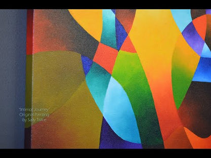 "Interior Journey" Hard-Edge Abstraction Original Geometric Painting