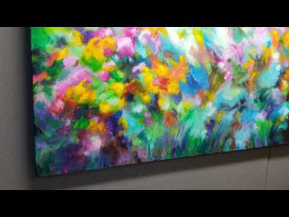 "Garden Rapture" Original Abstract Textured Floral Painting, Sold