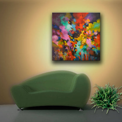 Excitation, giclee print on stretched canvas from the original textured abstract painting by Sally Trace