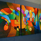 Geometric art abstract painting by Sally Trace, "Clear Focus 2"