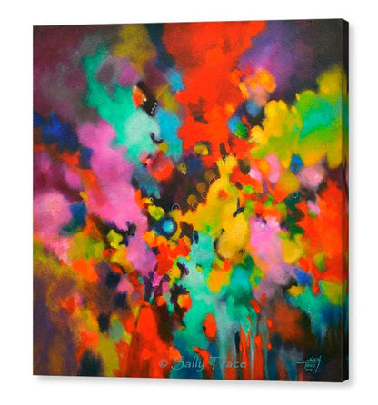 Excitation, giclee print on stretched canvas from the original textured abstract painting by Sally Trace