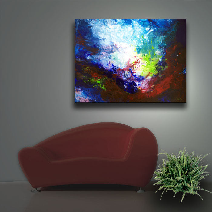 Underwater sea art abstract pitning print on stretched canvas Deeper Current