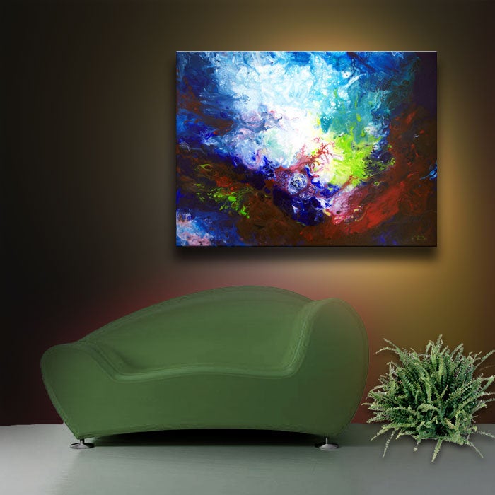 Underwater sea art abstract pitning print on stretched canvas Deeper Current