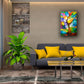 Singing Tree, contemporary textured geometric painting by Sally Trace, room view