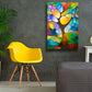 Singing Tree, original textured modern art geometric painting by Sally Trace, pictured in a roomroom