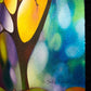 Singing Tree, original textured geometric painting by Sally Trace, close-up