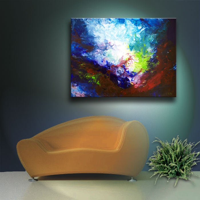 Underwater sea art abstract pitning print on stretched canvas Deeper Current
