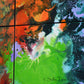 Original abstract painting, four canvas painting "In the Vortex by Sally Trace, detail