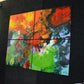 Original abstract painting, four canvas painting "In the Vortex by Sally Trace, side view