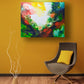 "Infusion 2" by Sally Trace, a giclee print on stretched canvas made from Sally's original modern art, contemporary fluid art abstract acrylic painting, room view