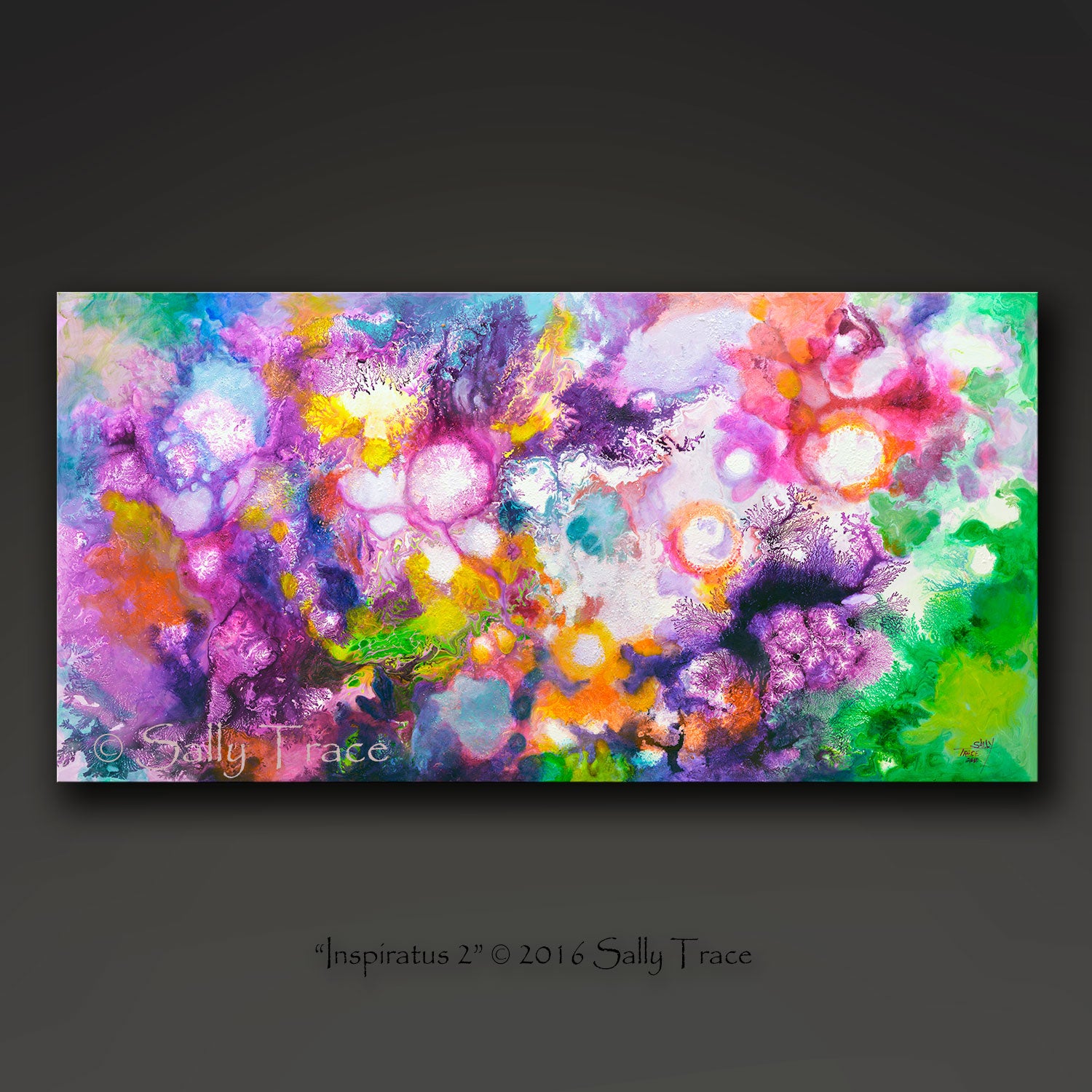 Inspiratus 2, fluid art giclee print for sale made from the original acrylic pour painting