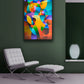 Abstract art paintings, modern art geometric hard edged original abstract painting "Interior Journey" by Sally Trace, free shipping