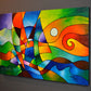Modern geometric art painting "Into the Wind" by Sally Trace