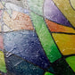 Modern geometric art painting "Into the Wind" by Sally Trace, texture detail