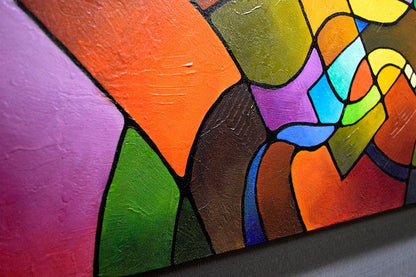 Journey Back Home, original modern contemporary abstract painting by Sally Trace, detail