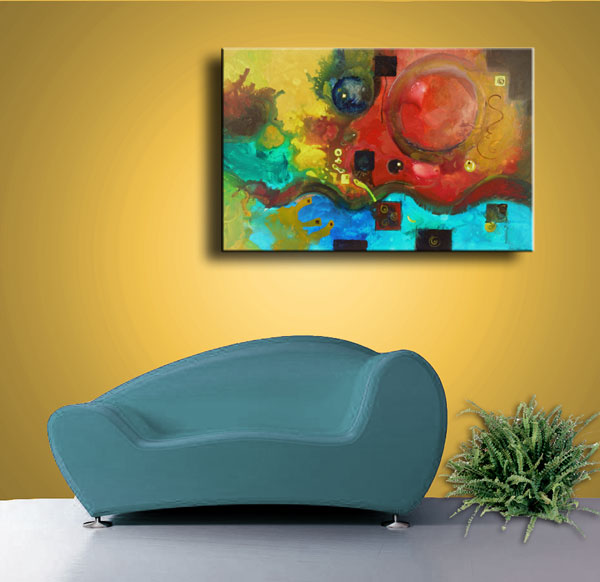 Fluid free form abstract painting, Come Back to Me by Sally Trace