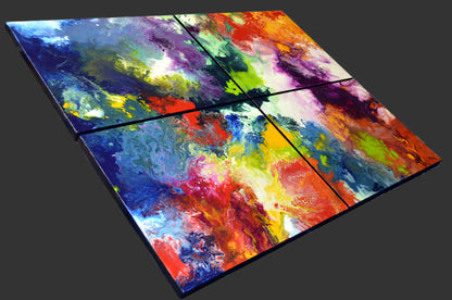 Mastering the Mix, original acrylic multi canvas painting, sold