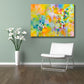 Modern contemporary art for sale by Sally Trace, "Lightness" giclee print on canvas, room view