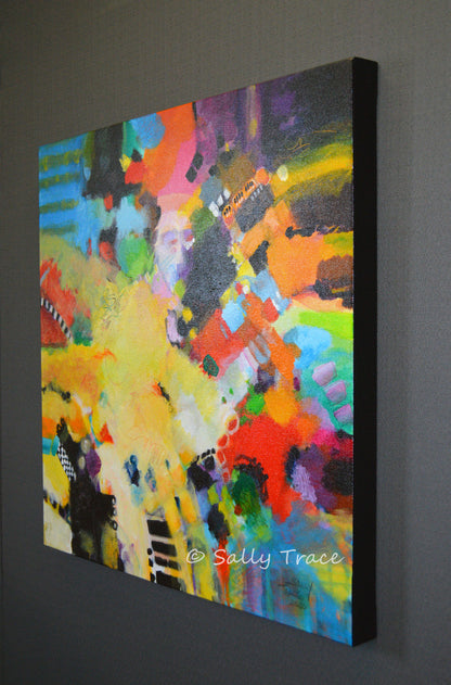 Modern contemporary abstract expressionism fine art painting on canvas by Sally Trace