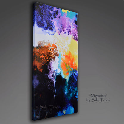 Modern contemporary fluid painting giclee print "Migration" by Sally Trace