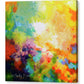 Momentum, contemporary abstract art triptych painting prints on canvas by Sally Trace, canvas one. Large contemporary colorful modern modern art triptych prints on stretched canvas made from my original acrylic painting "Momentum".  Coral, teal, yellow, violet and turquoise fine art prints for your bedroom, office, living room, dining room.  Modern artwork horizontal prints for sale online.