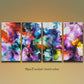 New Freedom, four canvas giclee prints from the original abstract painting by Sally Trace