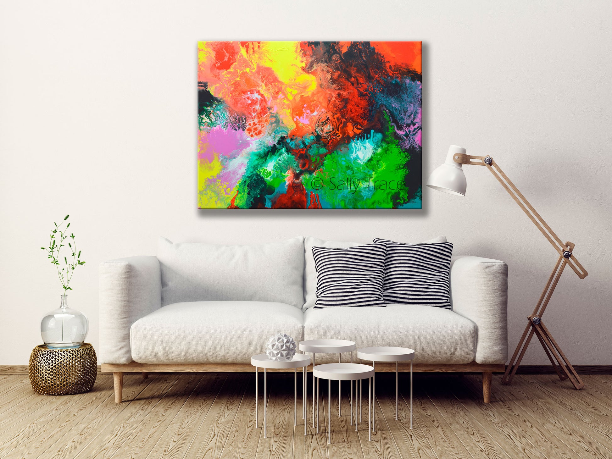 Mastering the Mix, original acrylic multi canvas painting, sold – Sally  Trace Abstract Paintings