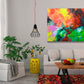 Modern art giclee print on stretched canvas from the original fluid art painting "Origin" by Sally Trace, contemporary art