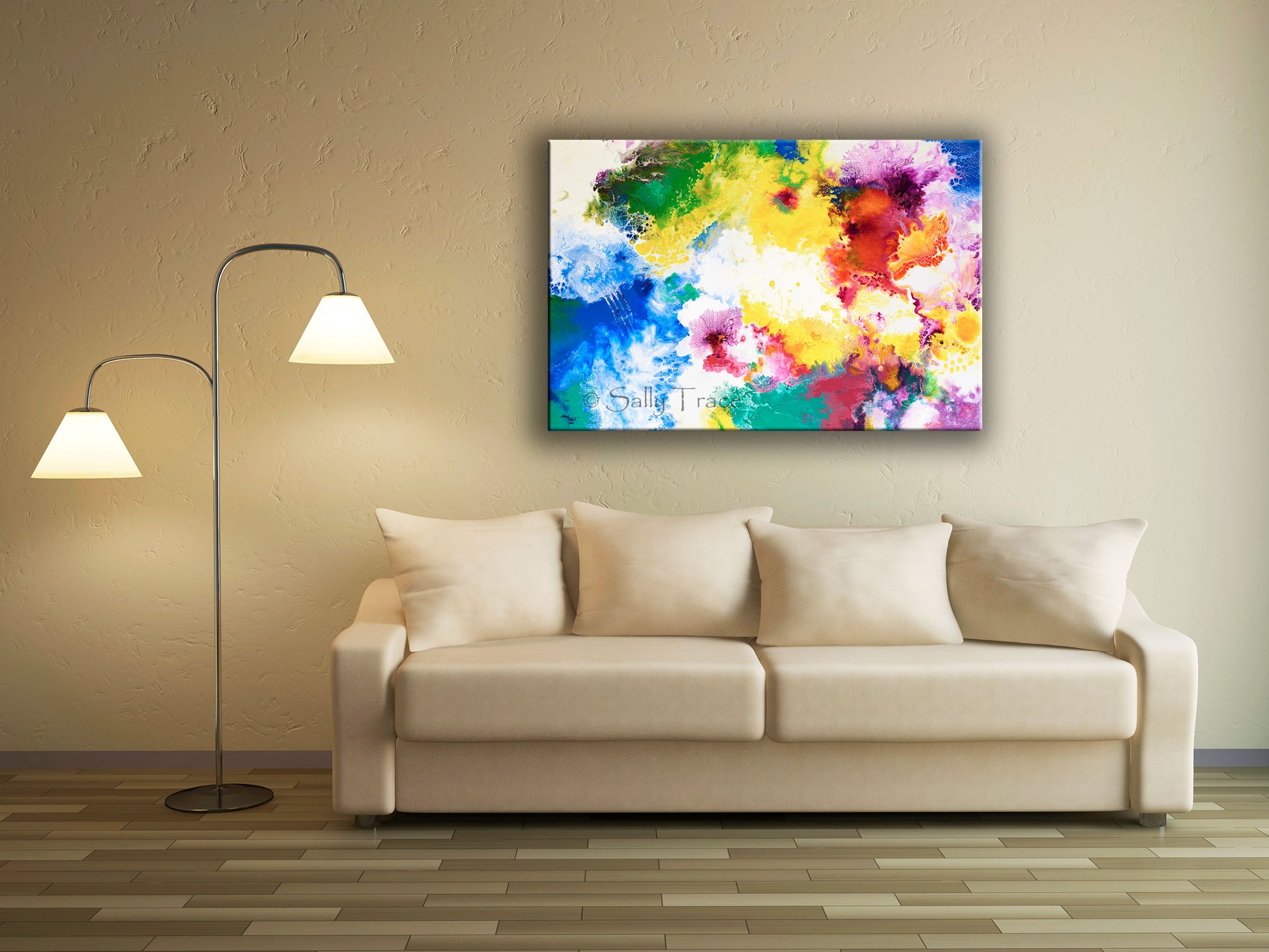 Nebula 35 by Sally Trace, fine art giclee print of my abstract fluid art space painting
