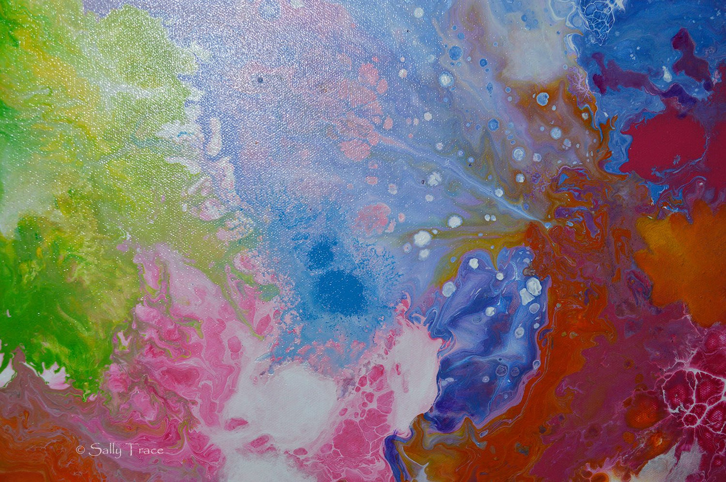 Playful Persuasion, original abstract fluid painting by Sally Trace