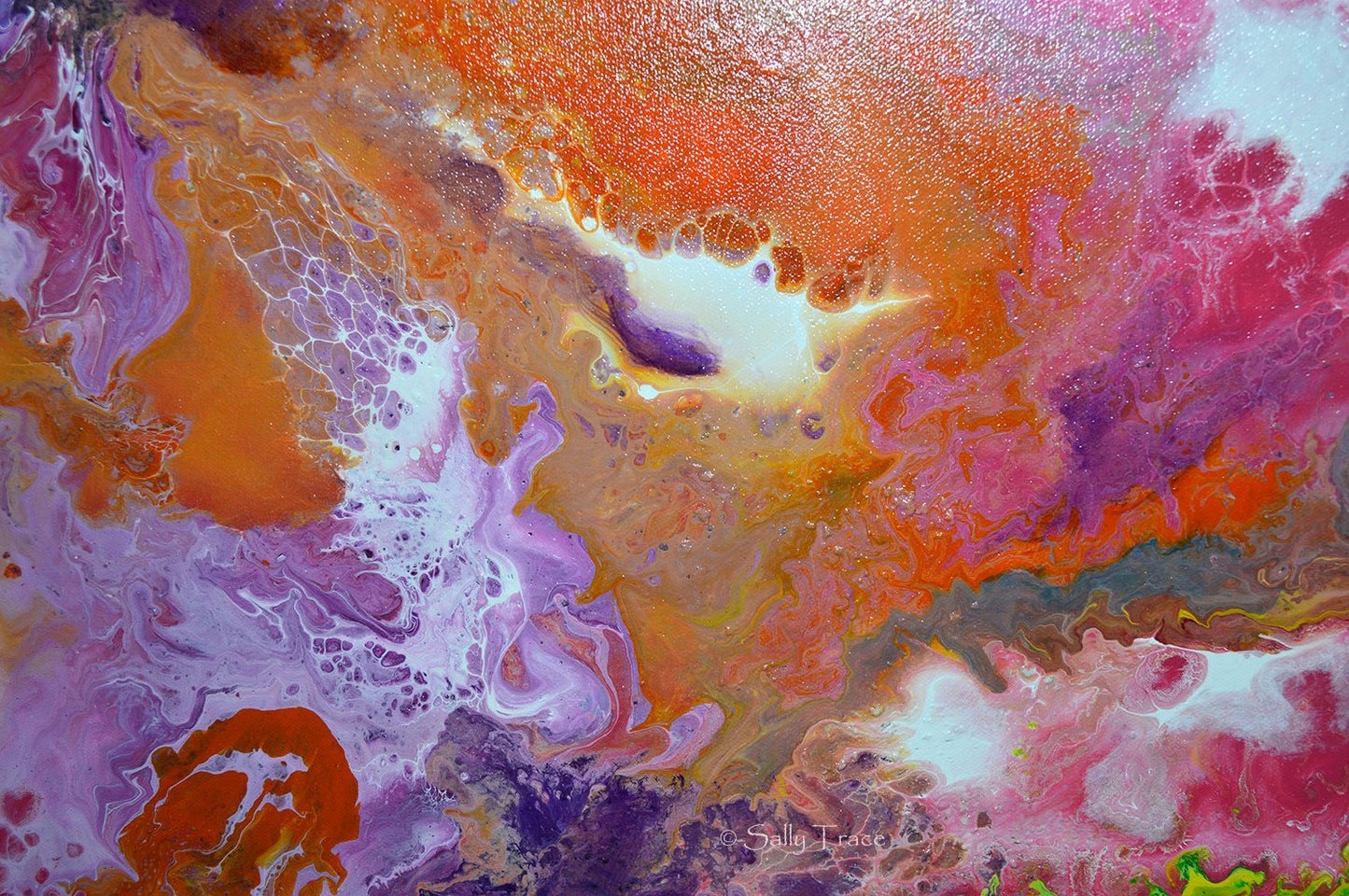 Playful Persuasion, original abstract fluid painting by Sally Trace