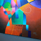Reveur, Hard-Edge Abstraction Original Colorful Geometric Painting for sale by Sally Trace