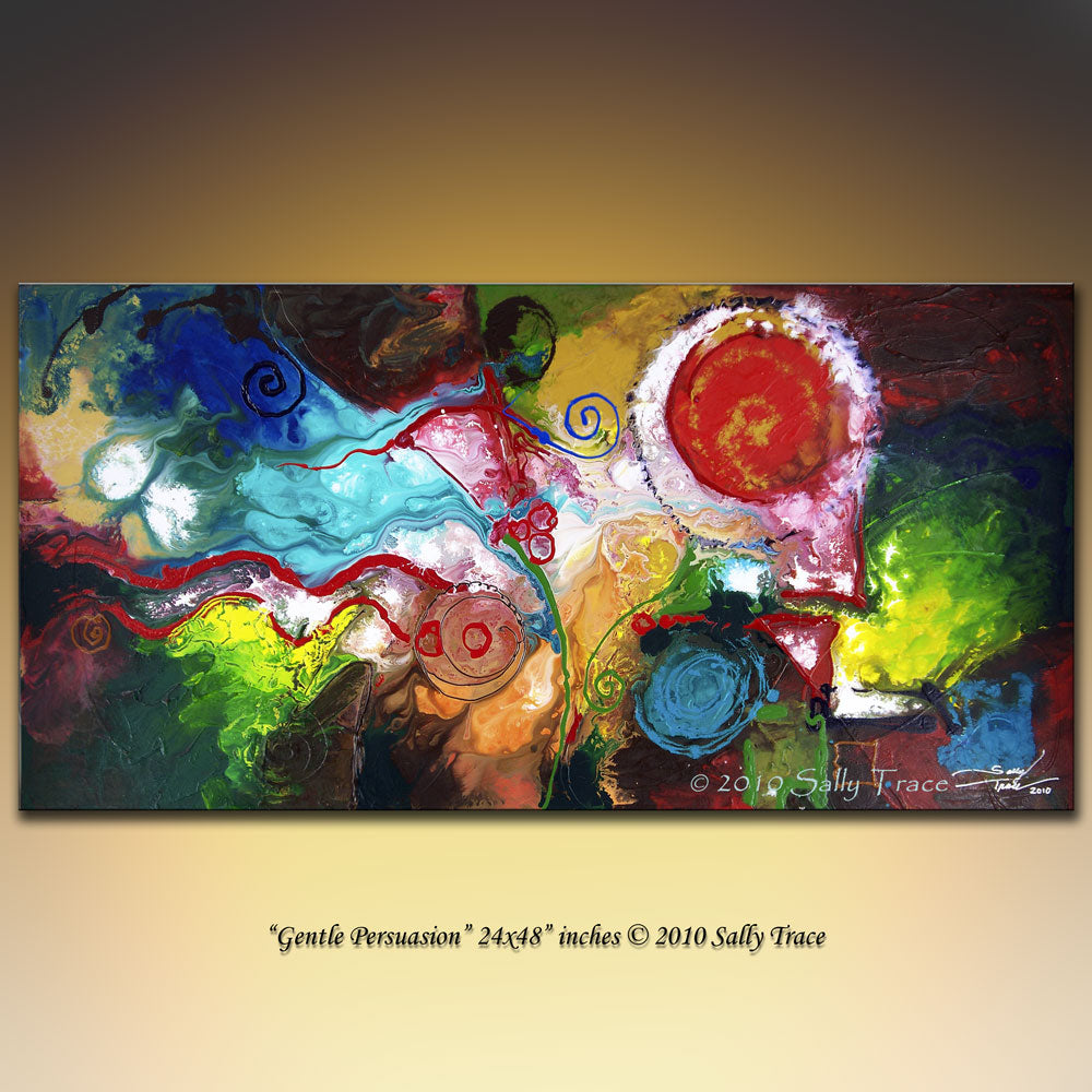 Gentle Persuasion, giclee print on canvas from my original fluid abstract pout painting