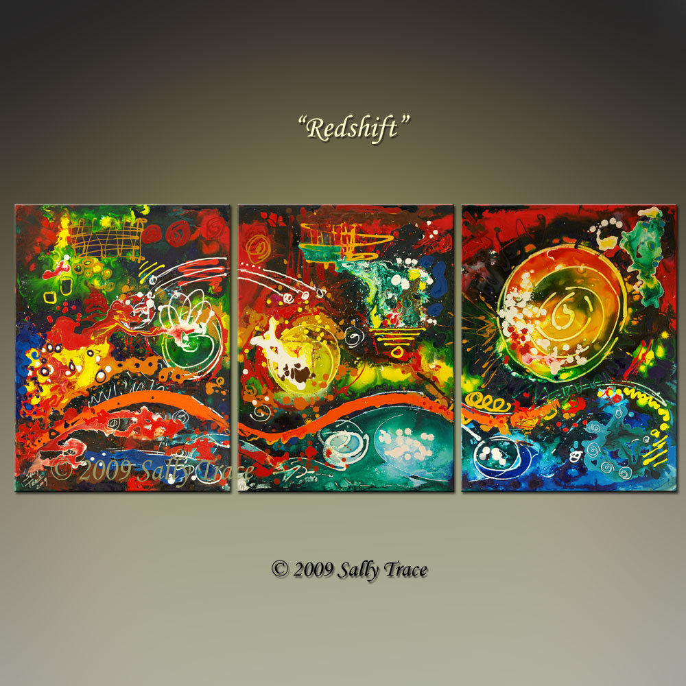 Redshift, giclee prints on canvas from the original painting by Sally Trace