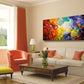 Harmonic Vibrations, fluid art giclee print for sale made from the original acrylic pour painting, room view