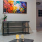 Harmonic Vibrations, fluid art giclee print for sale made from the original acrylic pour painting, buyers home