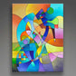 Geometric colorful painting, modern wall decor art prints,"Three, six and Nine" by Sally Trace