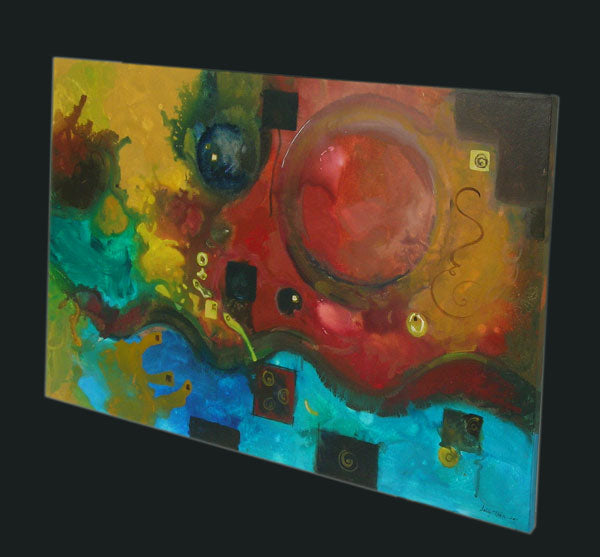 Fluid free form abstract painting, Come Back to Me by Sally Trace