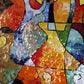 "Sweet November" original geometric textured palette knife painting by Sally Trace