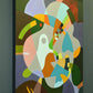 "Sometimes you Just get Lucky" geometric hard-edged original acrylic painting by Sally Trace