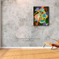 "Sometimes you Just get Lucky" geometric hard-edged original acrylic painting by Sally Trace