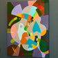 "Sometimes you Just get Lucky" geometric hard-edged original acrylic painting by Sally Trace