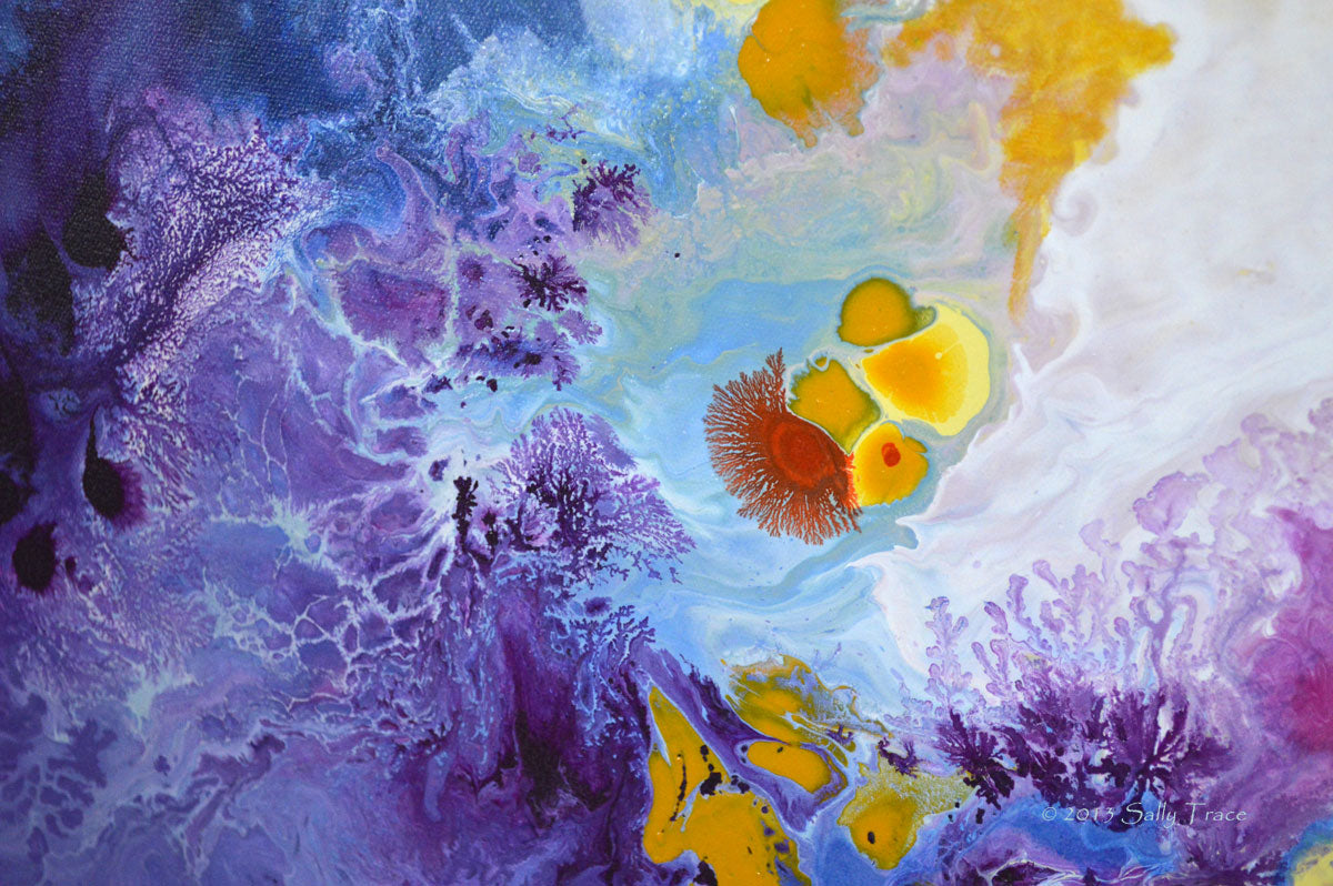 Stellar Nursery, giclee prints from my abstract, fluid original painting by Sally Trace