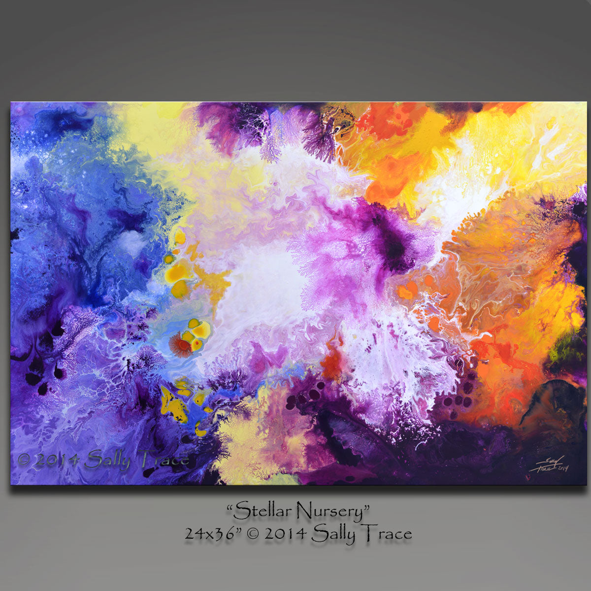 Stellar Nursery, giclee prints from my abstract, fluid original painting by Sally Trace